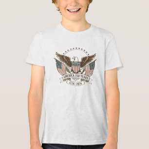 America 250 Years 1776–2026 Vintage Patriotic Eagl Tri-Blend Shirt
