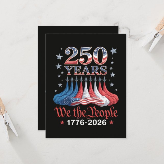 America 250 Years 4th of July Invitation (Front/Back In Situ)