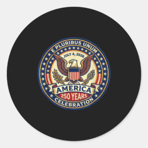 America 250 years celebration july 4, 2026 e classic round sticker