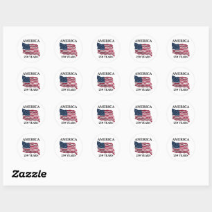 America 250 Years Flag Classic Round Sticker