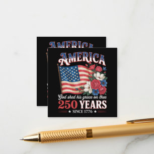 America 250 Years Flag Floral Enclosure Card