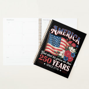 America 250 Years Flag Floral Planner
