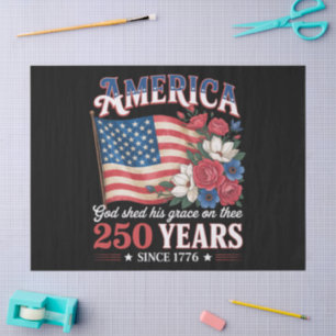 America 250 Years Flag Floral Tissue Paper