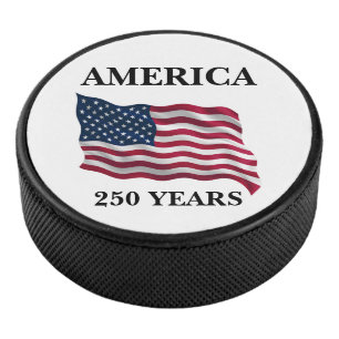 America 250 Years Flag Hockey Puck