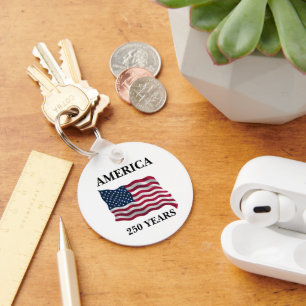 America 250 Years Flag Key Ring