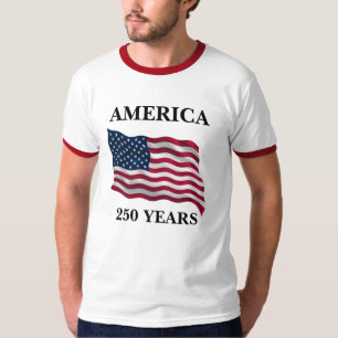 America 250 Years Flag Men's Ringer T-Shirt