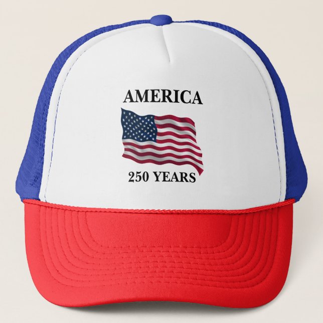 America 250 Years Flag Trucker Hat (Front)