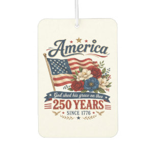 America 250 Years Floral Flag Car Air Freshener