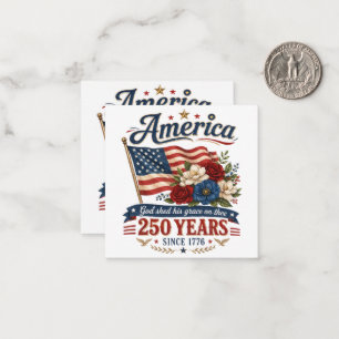 America 250 Years Floral Flag Card