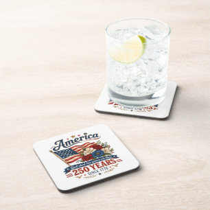 America 250 Years Floral Flag Coaster