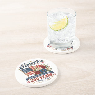 America 250 Years Floral Flag Coaster