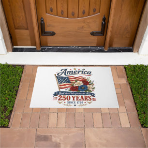 America 250 Years Floral Flag Doormat