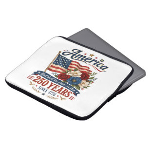 America 250 Years Floral Flag Laptop Sleeve