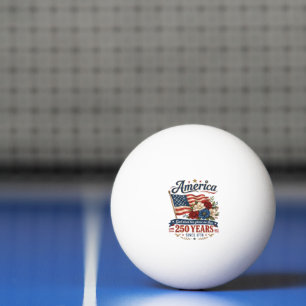 America 250 Years Floral Flag Ping Pong Ball