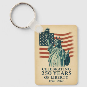 America 250 Years Liberty Patriotic Celebration Key Ring