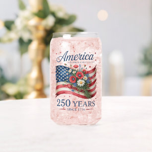 America 250 Years of Freedom 1776 2026 Can Glass