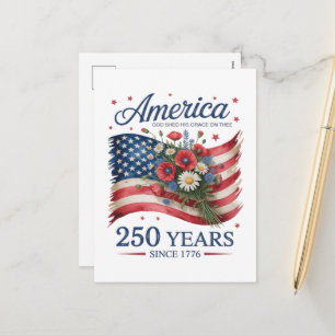 America 250 Years of Freedom 1776 2026 Holiday Postcard