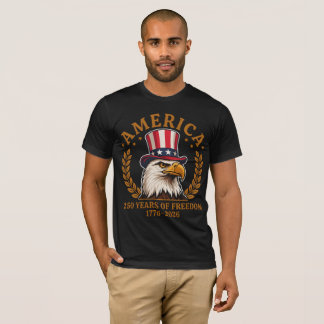 America 250 Years of Freedom 1776-2026 Patriotic T-Shirt