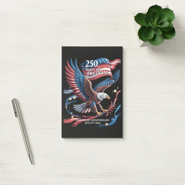America 250 Years of Freedom 1776-2026 Post-it Notes (Office)