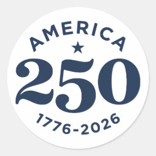 America 250 Years of Freedom Celebration Minimal Classic Round Sticker