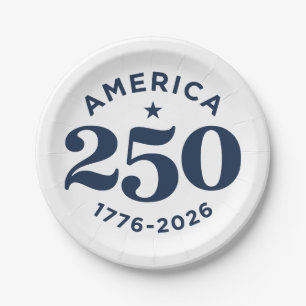 America 250 Years of Freedom Celebration Minimal Paper Plate