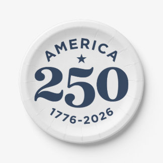 America 250 Years of Freedom Celebration Minimal Paper Plate