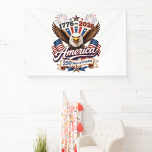 America 250 Years of Freedom Eagle Banner