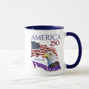 America 250 Years of Freedom Flag w Bald Eagle *R Mug