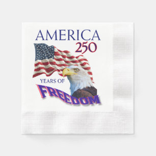 America 250 Years of Freedom Flag with Bald Eagle Napkin