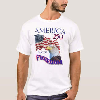 America 250 Years of Freedom Flag with Bald Eagle T-Shirt