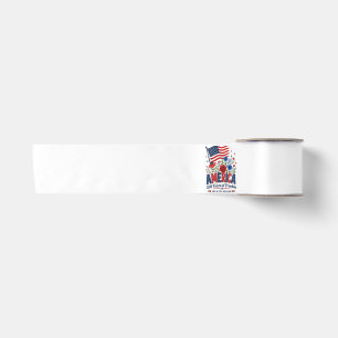America 250 Years of Freedom Floral Flag Satin Ribbon