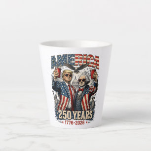 America 250 Years Patriotic Celebration Latte Mug