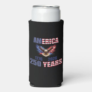 America 250 Years – Patriotic Eagle 1776–2026 USA  Seltzer Can Cooler