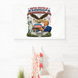 America 250 Years Patriotic Eagle Celebration Banner