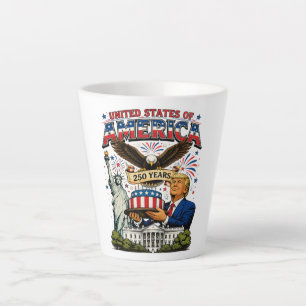America 250 Years Patriotic Eagle Celebration Latte Mug