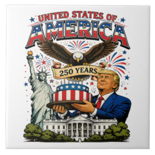 America 250 Years Patriotic Eagle Celebration Tile
