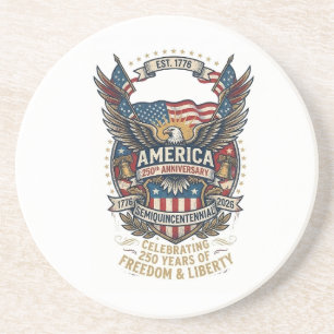America 250th Americana 1776 Freedom Eagle USA Coaster