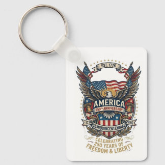 America 250th Americana 1776 Freedom Eagle USA Key Ring