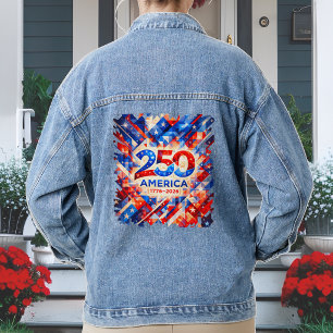 America 250th Anniversary 1776–2026 USA Patriotic Denim Jacket