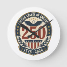 America 250th Anniversary 1776-2026 Wall Clock