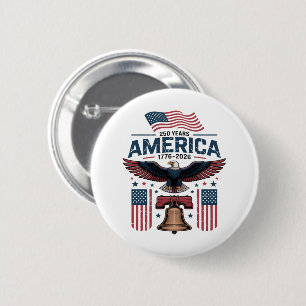 america 250th anniversary 6 cm round badge