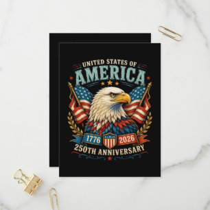 America 250th Anniversary Celebration Eagle Invitation Postcard