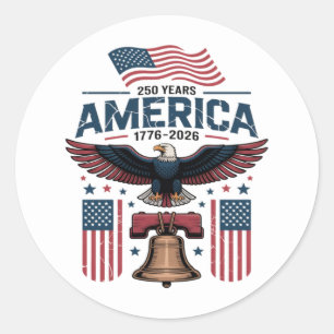 america 250th anniversary classic round sticker