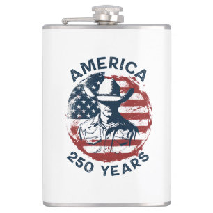 America 250th Anniversary Cowboy 1776-2026 Hip Flask