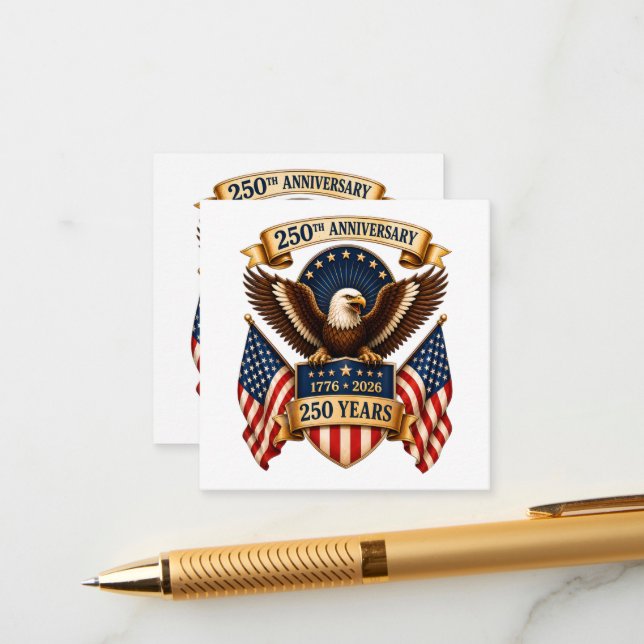 America 250th Anniversary Eagle Enclosure Card (Front/Back In Situ)