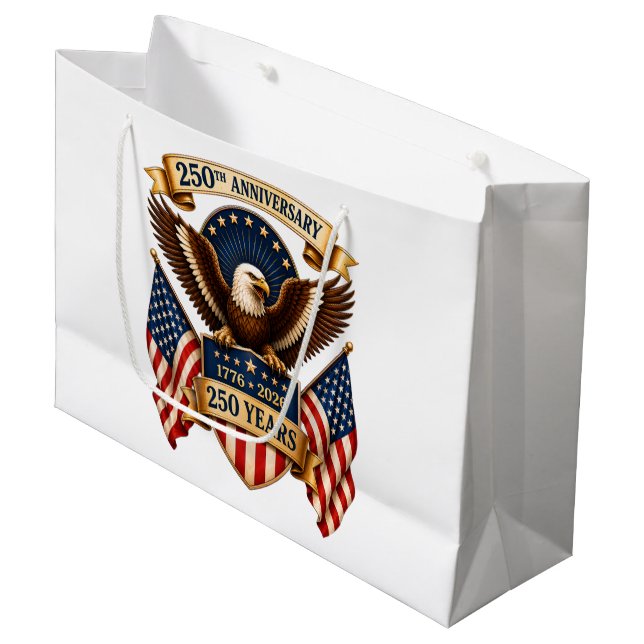 America 250th Anniversary Eagle Large Gift Bag (Front Angled)