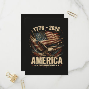 America 250th Anniversary Eagle Patriotic Invitation Postcard