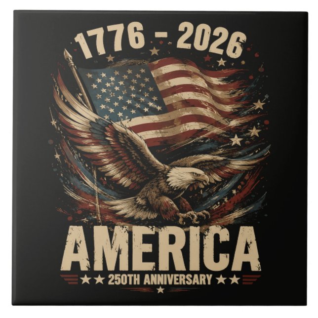 America 250th Anniversary Eagle Patriotic Tile (Front)