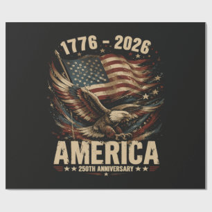 America 250th Anniversary Eagle Patriotic Wrapping Paper