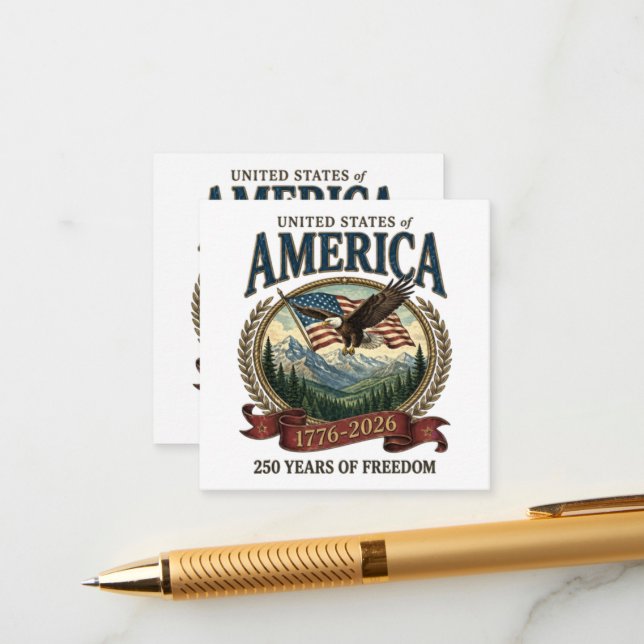 America 250th Anniversary Enclosure Card (Front/Back In Situ)